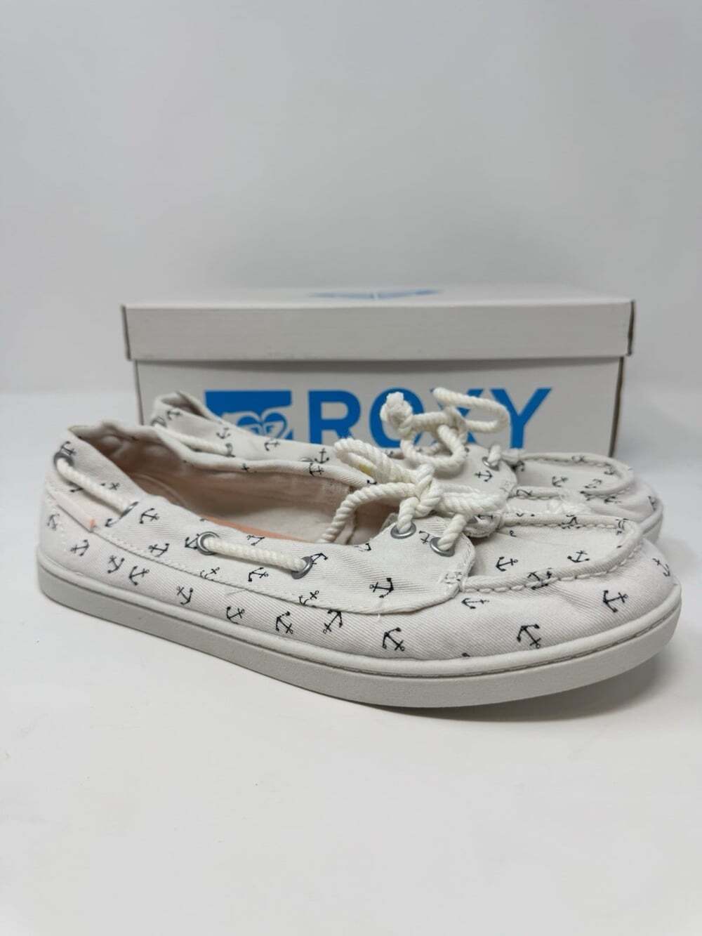 White Roxy SKOONER III F Women's Sneakers Size 6.5 Anchor Boat Shoes